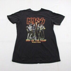 Kiss End Of The Road World Tour Band Concert Tee Merch Crew Neck T Shirt Sz S